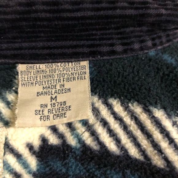 Corduroy Men's  Navy Long Sleeve Flannel Lined Button Shirt Jacket Medium - Picture 8 of 15